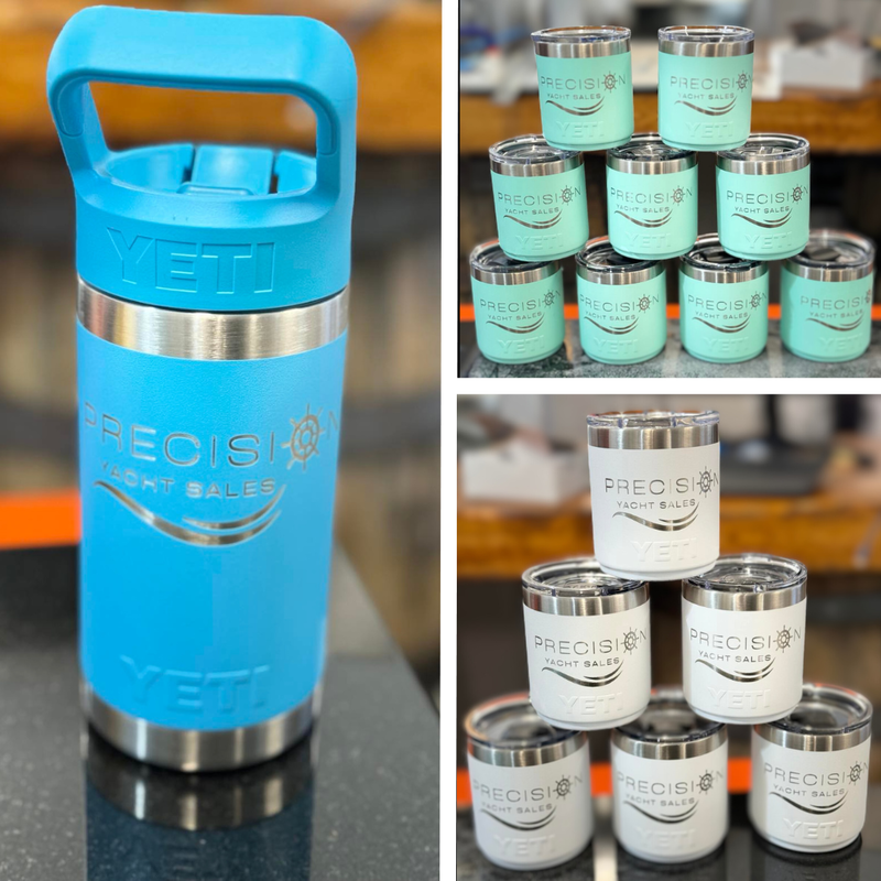 promotional engraved coffee mug and water bottle yetis