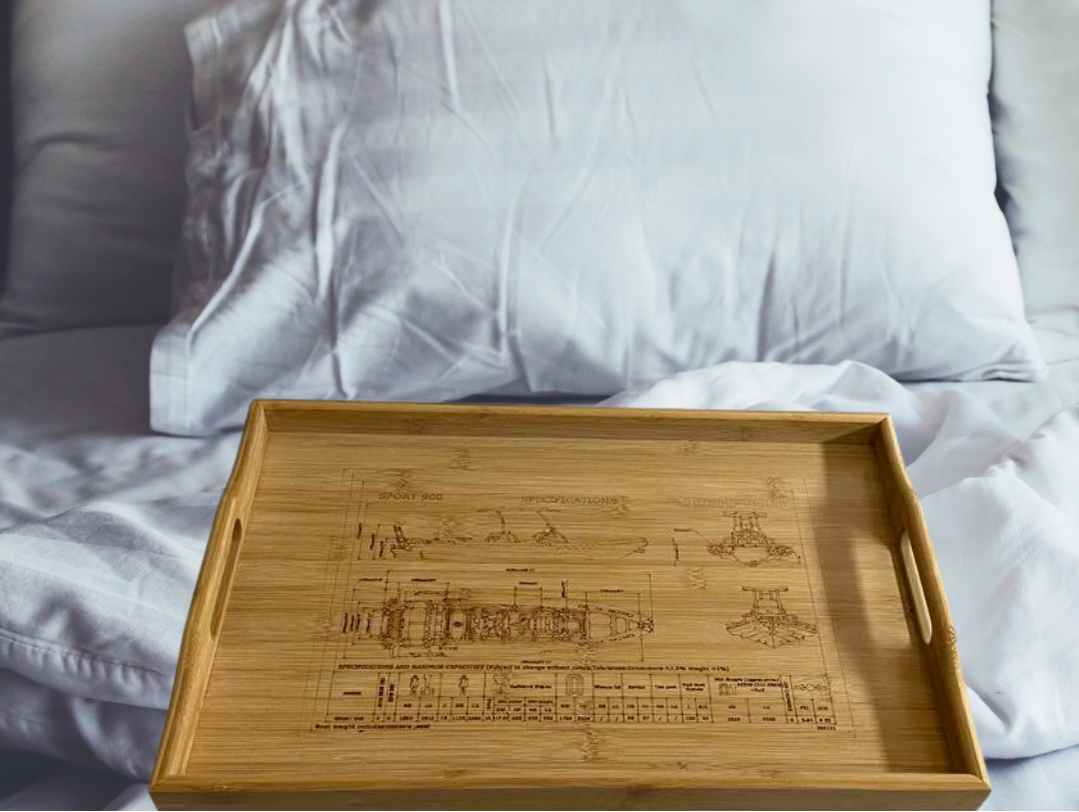 custom engraved bed tray