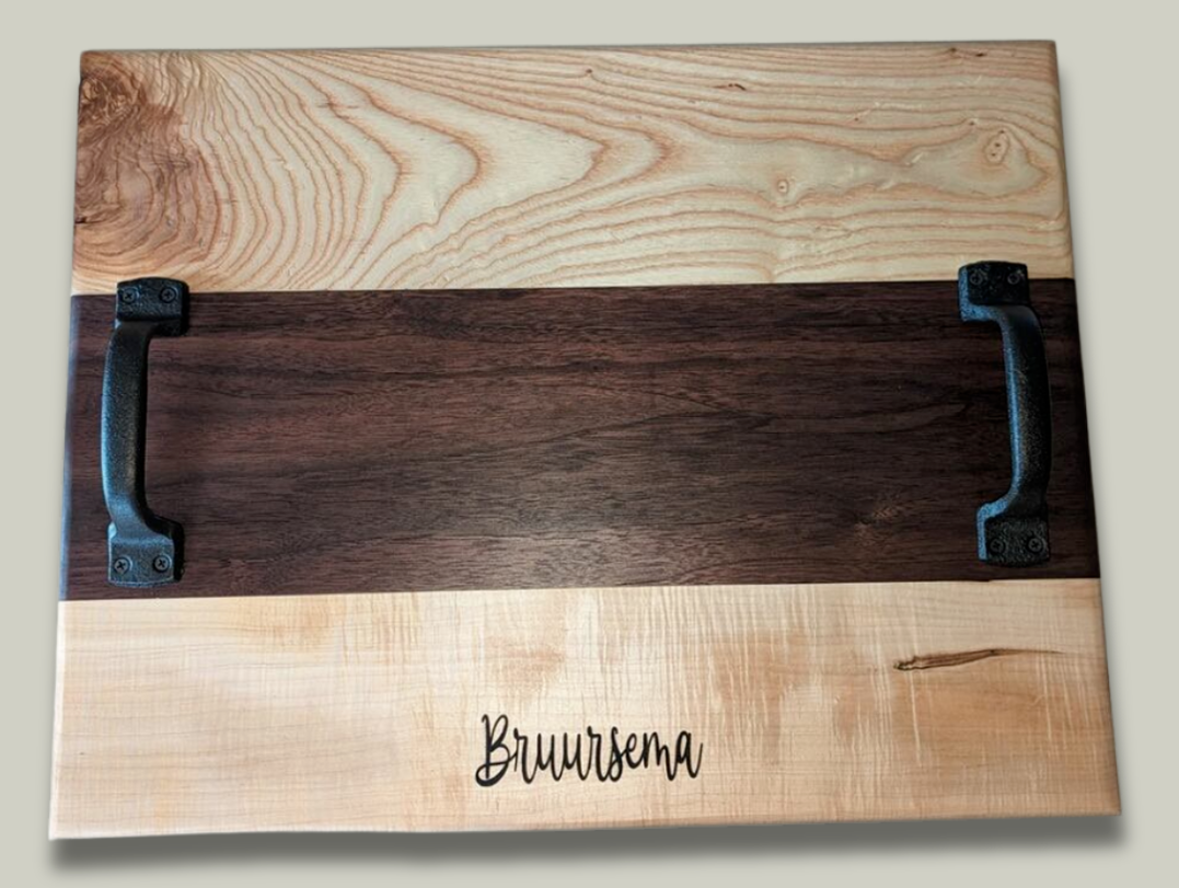 custom engraved wood plank tray