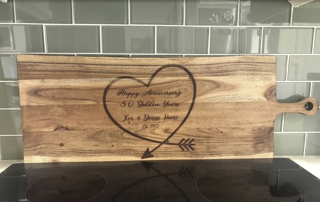 custom engraved anniversary cutting board