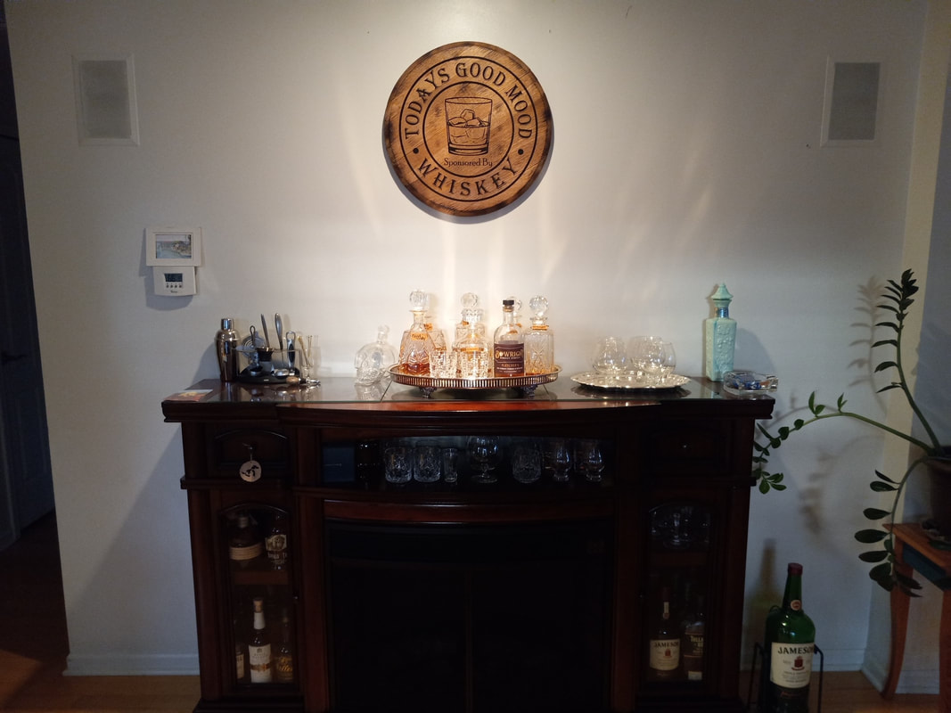 fancy whiskey set and decor